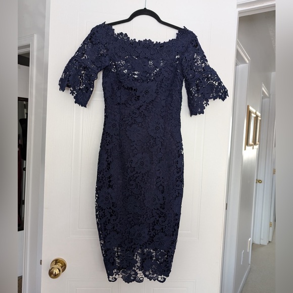 ASOS Navy Lace Dress - Picture 7 of 8